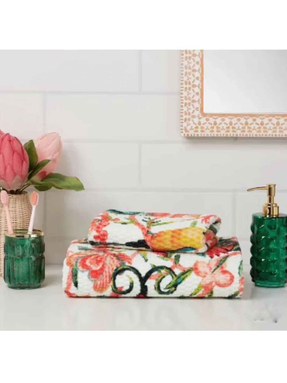 Set of 2 Opalhouse Floral Bird Hand Towels